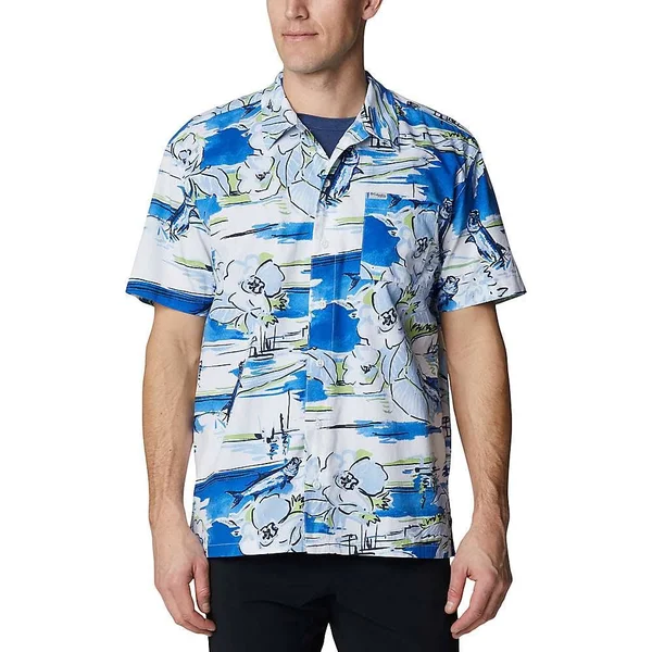 Columbia Men's PFG Trollers Best Short Sleeve Fishing Shirt - S - blueprints