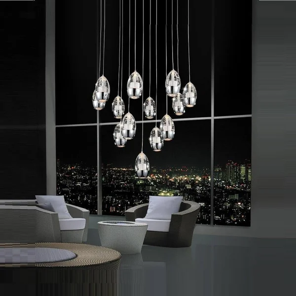 CWI Lighting 5628P34ST-2O Milan LED Chandelier with Chrome Finish
