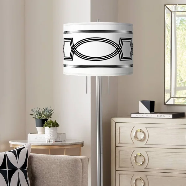 Giclee Glow Concave Giclee Brushed Nickel Garth Floor Lamp - Silver