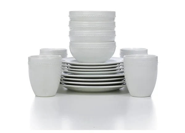 Threshold 16-Piece Round Beaded Dinnerware Set, White