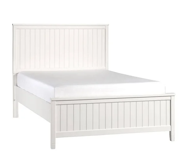 Beadboard Bed, Simply White, Queen - Wood Beds - Bedroom Furniture