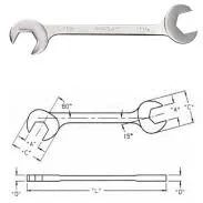 Wright Tool 1390 1-1/2x22 15 and 60 Degree Open-End Wrench