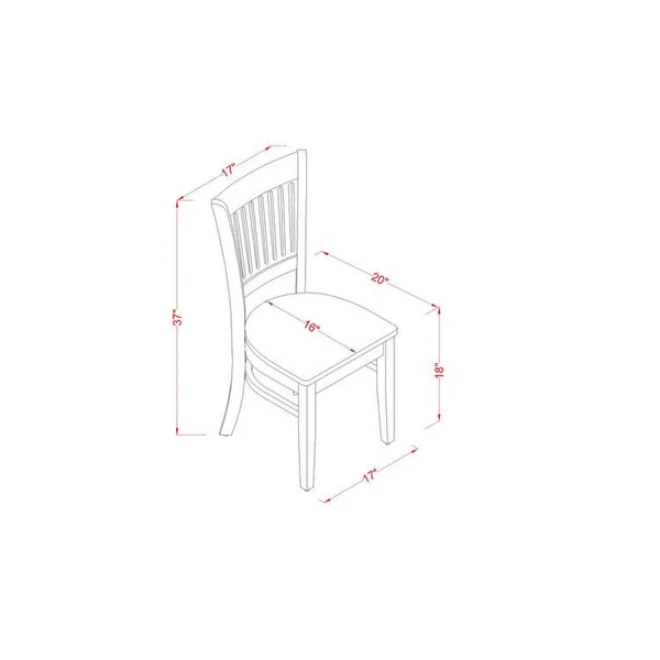 East West Furniture NFVA5-LWH-W 5-Piece Rectangular Dining Table Set4 Kitchen Chairs with Slatted Back and Wooden Seat and Butte