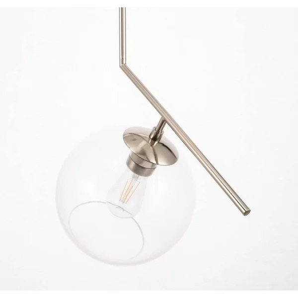 Bastina 10-Inch 1-DownLight Clear Glass Pendant Chrome