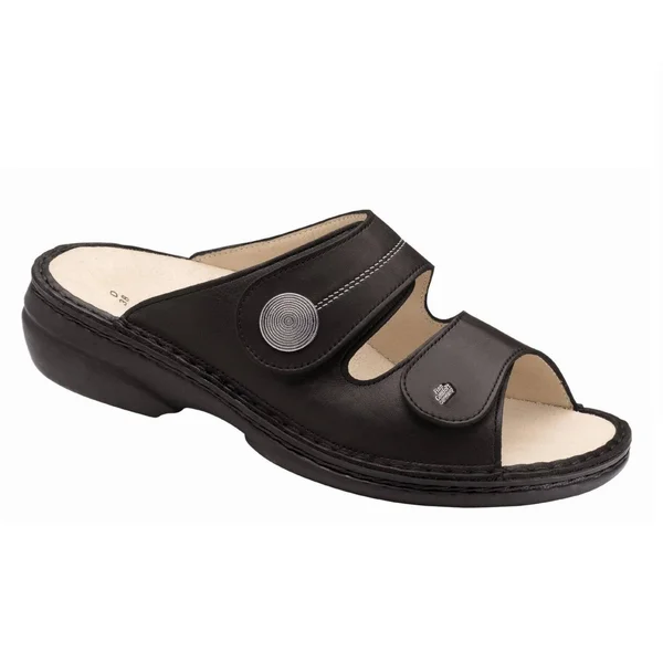Finn Comfort Sansibar Nero Chenile Leather Soft Footbed 42