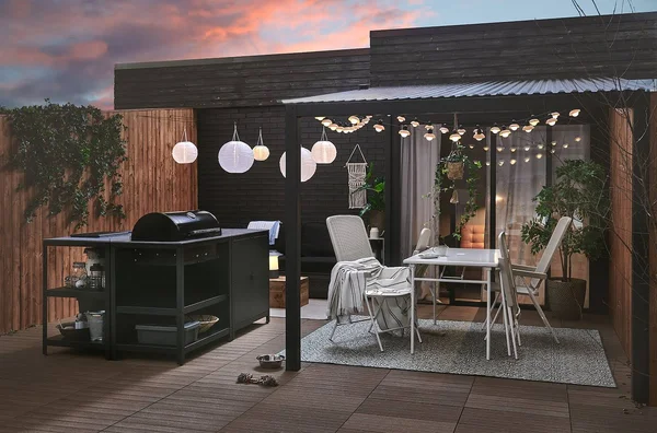 IKEA - TORPAR? Table + 4 Reclining Chairs, Outdoor, White/Beige, 51 1/8