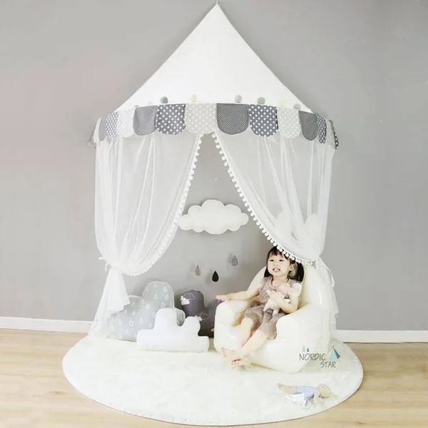 Cotton Foldable Tent Canopy Bed - Curtain Baby Crib Netting, Room Decoration