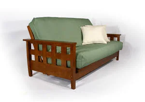 Lambton Warm Cherry Twin Chair Wall Hugger Futon Frame by Strata Furniture