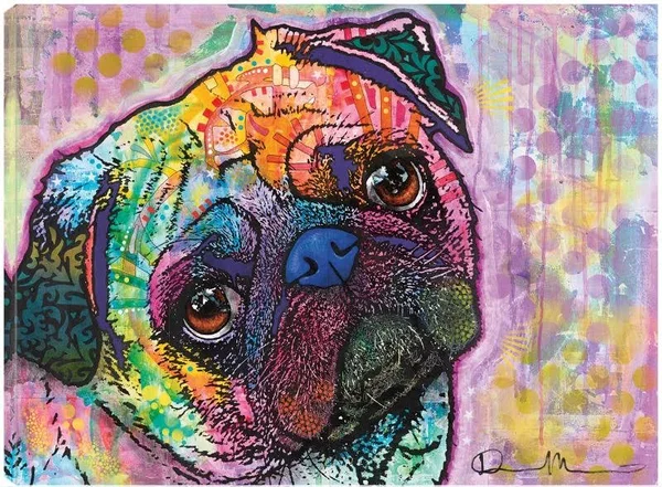 Pug Love Canvas Print by Dean Russo 32x24 Fineartcanvas