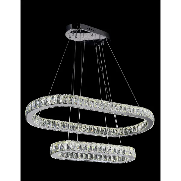 CWI Lighting 5628P34ST-2O Milan LED Chandelier with Chrome Finish