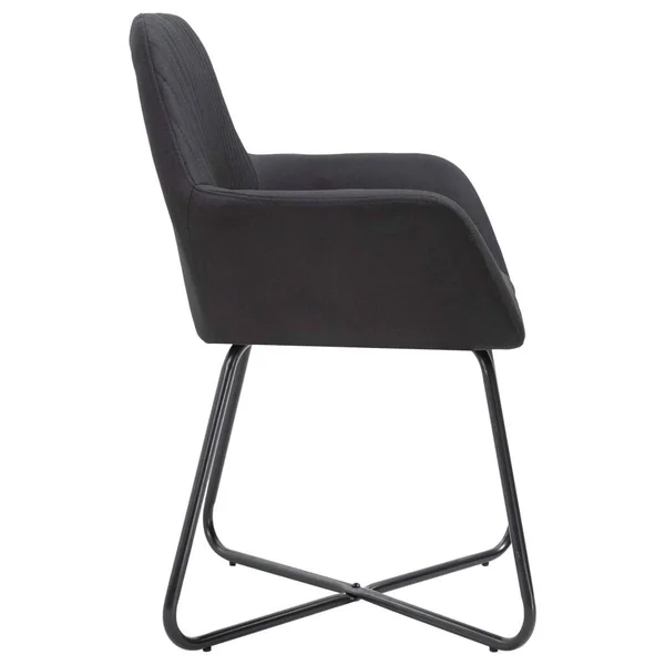 vidaXL Dining Chairs 4 Pcs Black Fabric