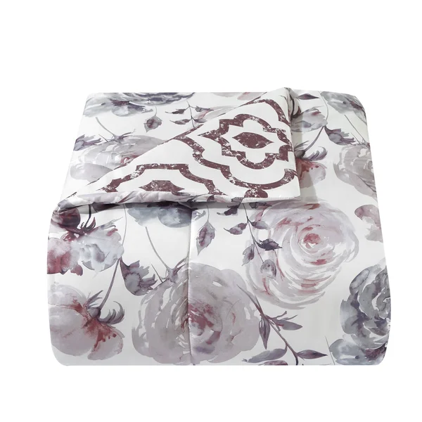 Blossom 11-Piece Reversible Queen Comforter Set in Rose