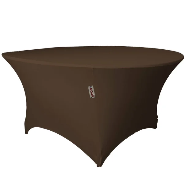 La Linen Round Spandex Tablecloth 48x22 x 30x22 High - Ivory