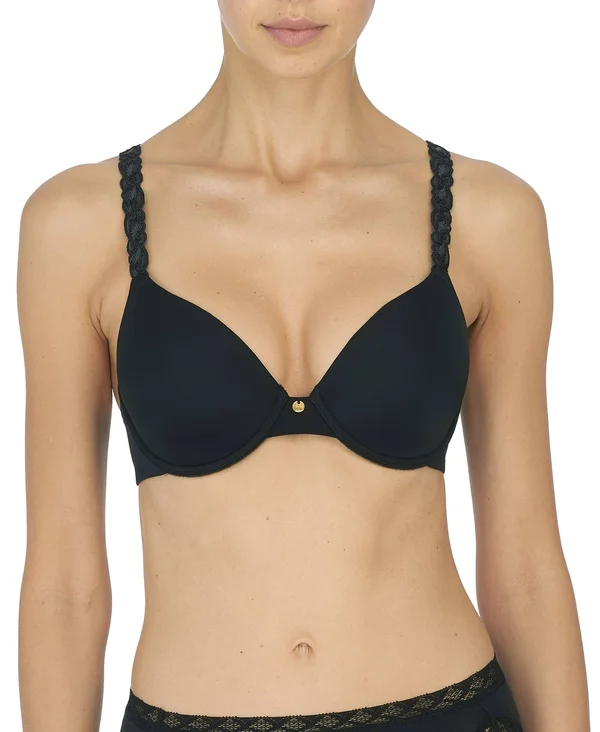 Natori Pure Luxe Underwire T-Shirt Bra - Black - 30DDD