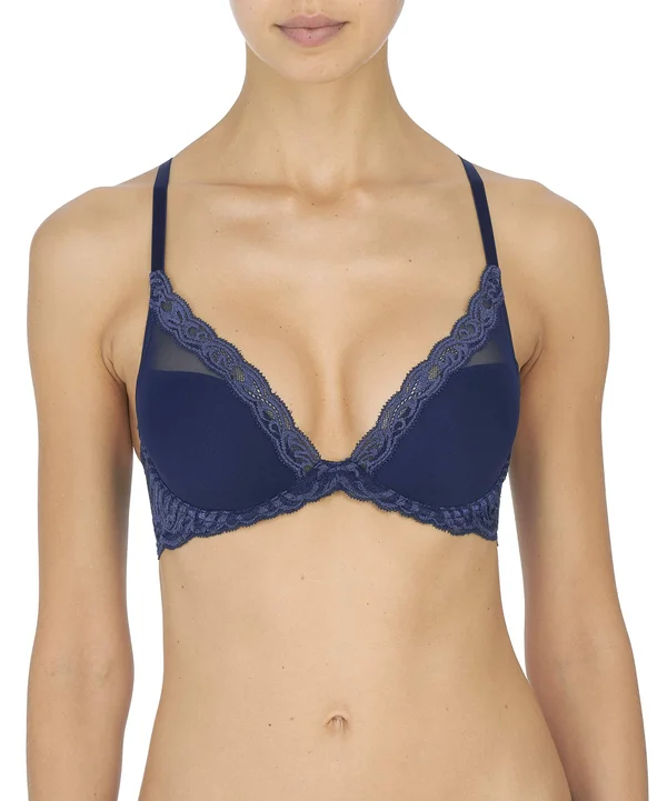 Natori Feathers Contour Plunge Bra, Midnight (730023) 36G