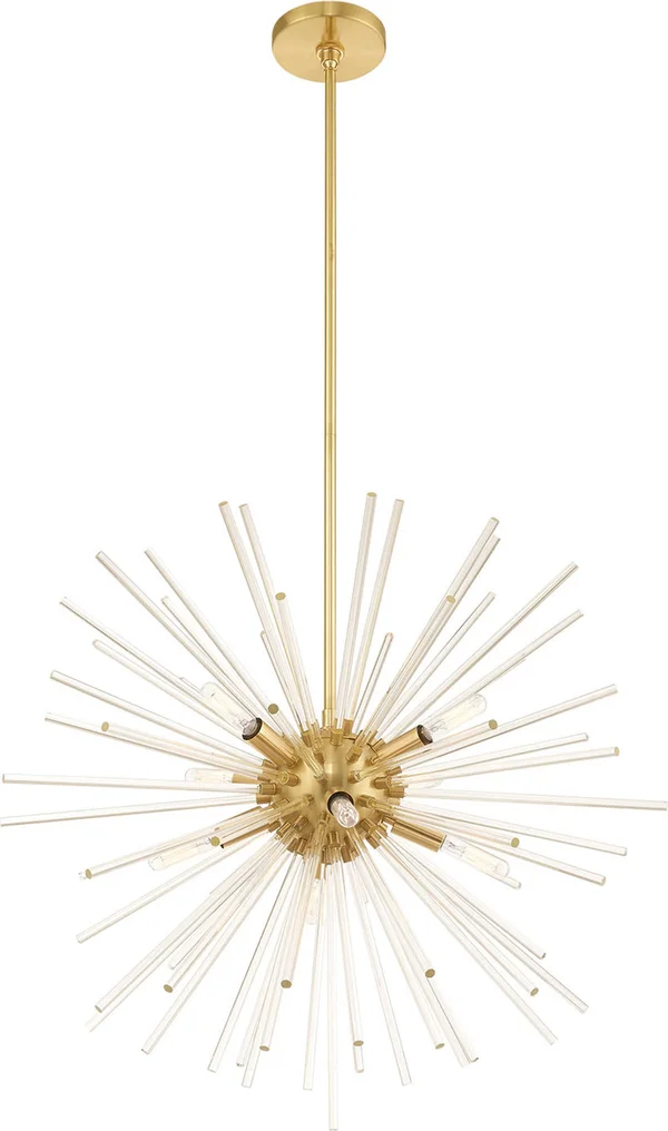 Livex Lighting 41256-12 Utopia 8-Light Pendant Chandelier, Satin Brass