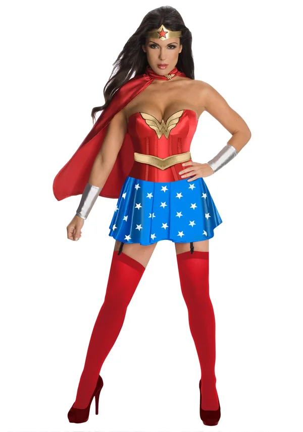 Rubie&s Costume Co Wonder Woman Corset Costume - Size: XS, Red