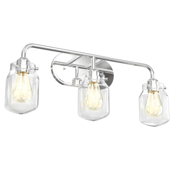 3 Light 25 inch Vanity Light in Chrome with Clear Glass 230730