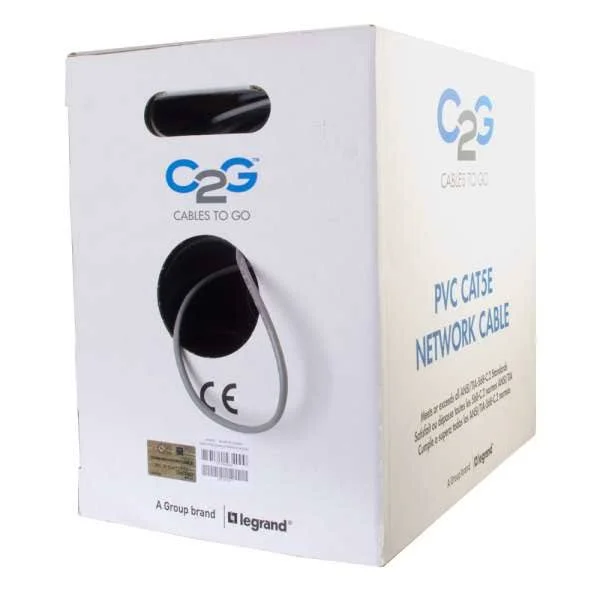 C2G 43400 1000ft Cat5e Bulk Unshielded UTP Network Cable with Stranded
