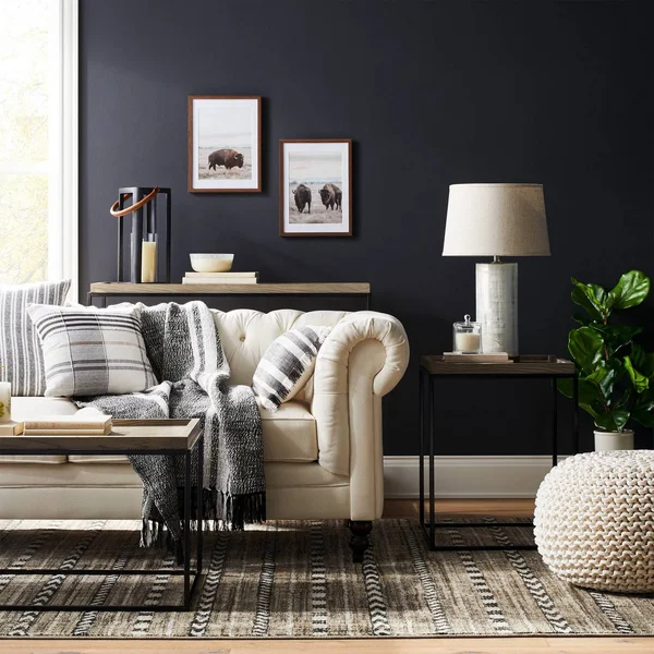 Cloverly Chunky Knit Pouf Cream - Threshold