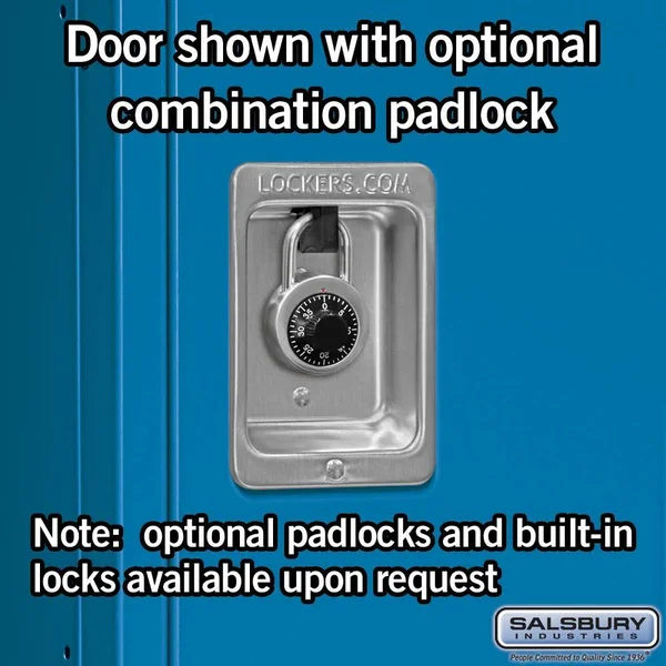 Salsbury Industries Standard Metal Locker - Single Tier - 3 Wide - 5 Feet High - 18 Inches Deep Blue