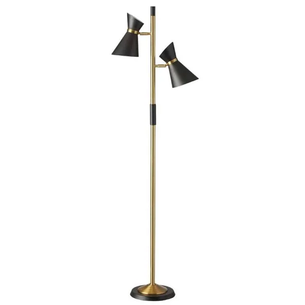 Pemberly Row 2 Light Floor Lamp in Black and Bronze - PR-1578818