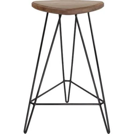 Tronk Design Madison Bar Stool Seat Color: American Walnut, Base Color: Black