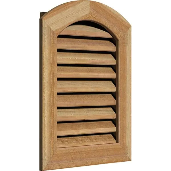 Ekena Millwork GVWAR12X2801RFUWR 12x22W x 28x22H Arch Top Gable Vent (17x22W x 33x22H Frame Size): Unfinished, Functional, Rough