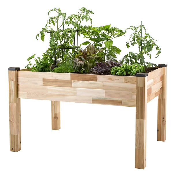 CedarCraft Outdoor Elevated Planter, Brown
