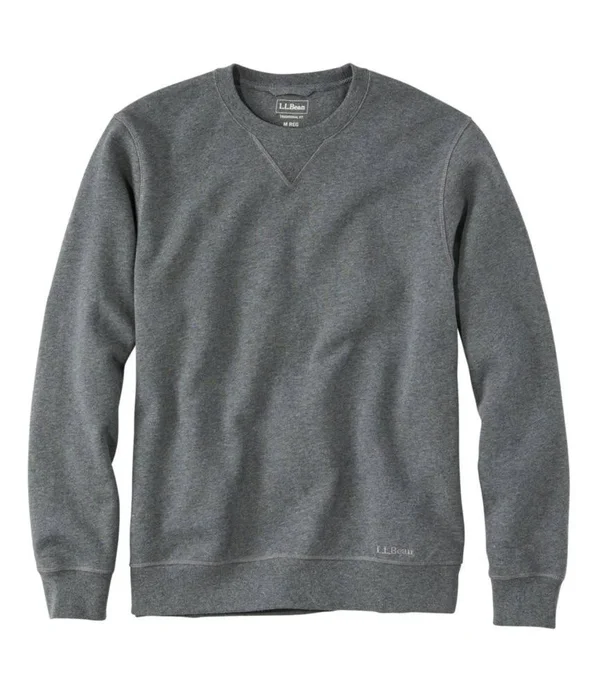 Men's Athletic Sweats - Classic Crewneck Sweatshirt Gray Large, L.L.Bean