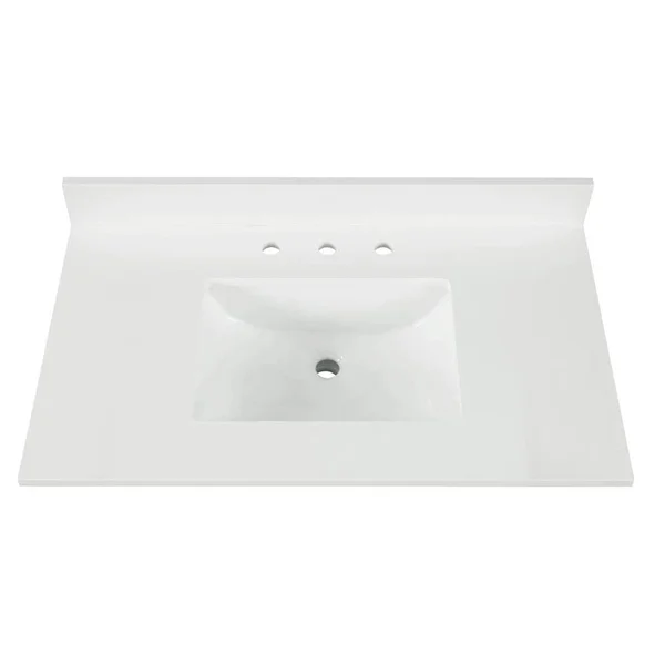 Home Decorators Collection 49 in. W x 22 in. D x 0.75 in. H Quartz Vanity Top in Snow White with White Basin TH0372