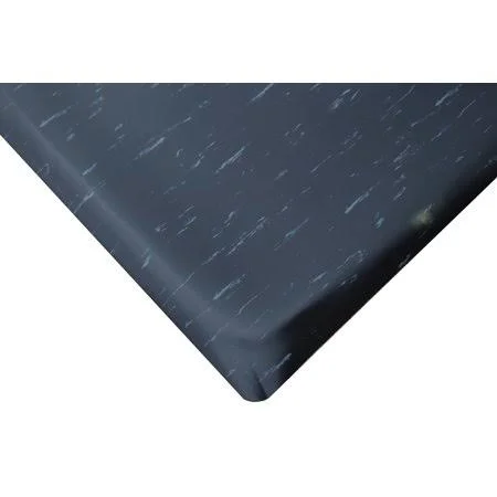 Rhino Anti-Fatigue Mats Marbleized Tile Top Anti-Fatigue Mat 4 ft. x 18 ft. x 1/2 in. Black/White Commercial Mat - Black & Wh