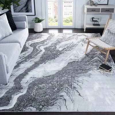 Manfred Power Loom Gray Rug Orren Ellis Rug Size: Rectangle 9& x 12&