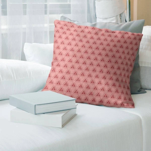 Porch & den Caitlin Pastel Monochrome Minimalist Trees Throw Pillow - 18 x 18 - Red - Linen