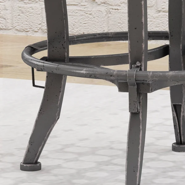 Christopher Knight Home Farmdale Reclaimed Swiveling Iron Barstool with Firwood Seat by, Size: Dark Gray Brushed + Black