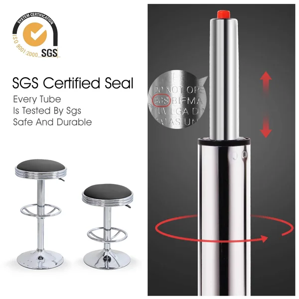 Alpha Home Swivel Bar Stool Counter Height Round PU Leather Adjustable Pub Stool with Chrome Footrest