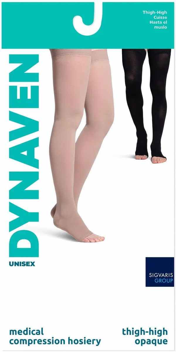Sigvaris, Access, 20-30 mmHg, Thigh High Open Toe-Medium Long- Black
