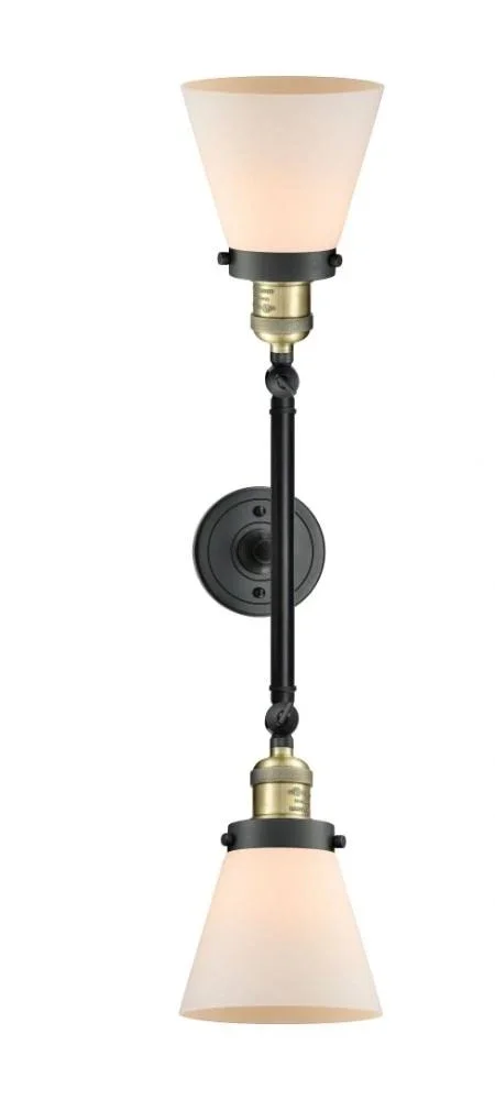 Innovations Lighting-208-BAB-G64-Small Cone - 16 inch 2 Light Bath