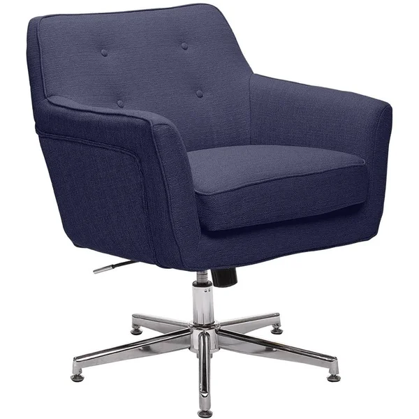 Serta Style Ashland Home Office Chair Blue Twill Fabric