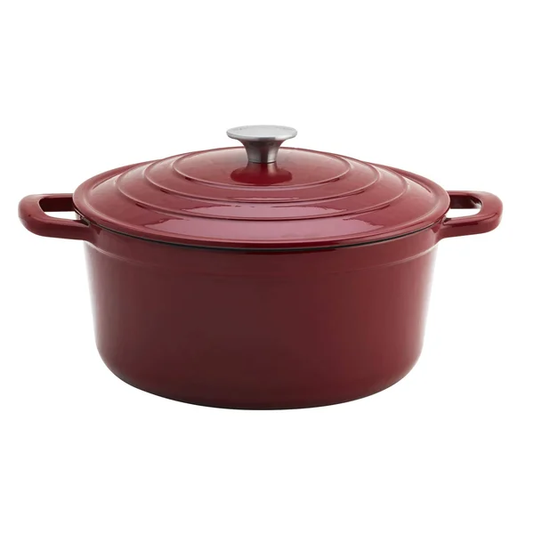 Epicurious 6qt Enamel Cast Iron Covered Round Dutch Oven - Red