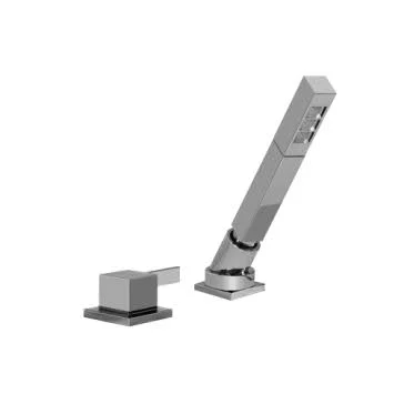 Graff G-6255-LM39B-BNi-T Qubic Tre Deck-Mounted Handshower & Diverter Set - Trim Only in Brushed Nickel