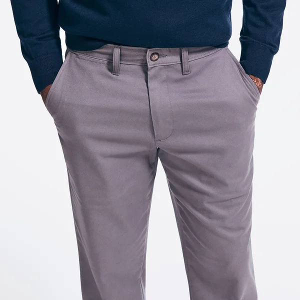 Nautica Men's Classic Fit Wrinkle-Resistant Deck Pant Blue Yonder Heather - 38x32