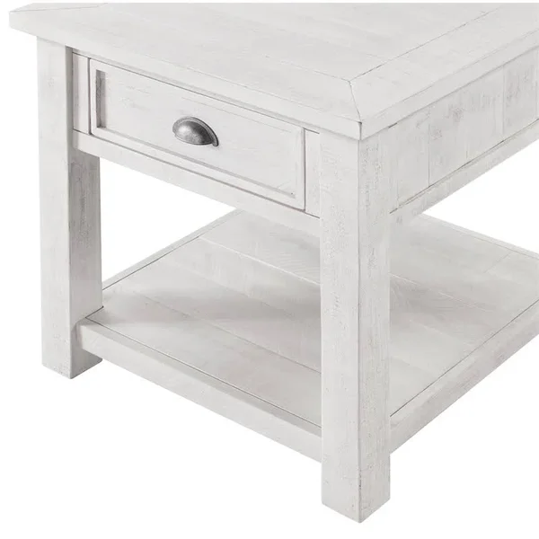 Martin Svensson Home Monterey Solid Wood End Table White