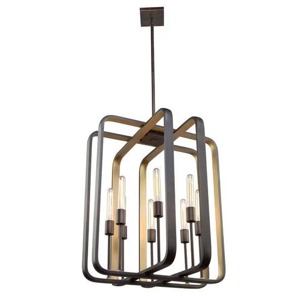 Artistry Lighting Four Light Chandelier Matte Black & Harvest Brass - Exact Size AC11082