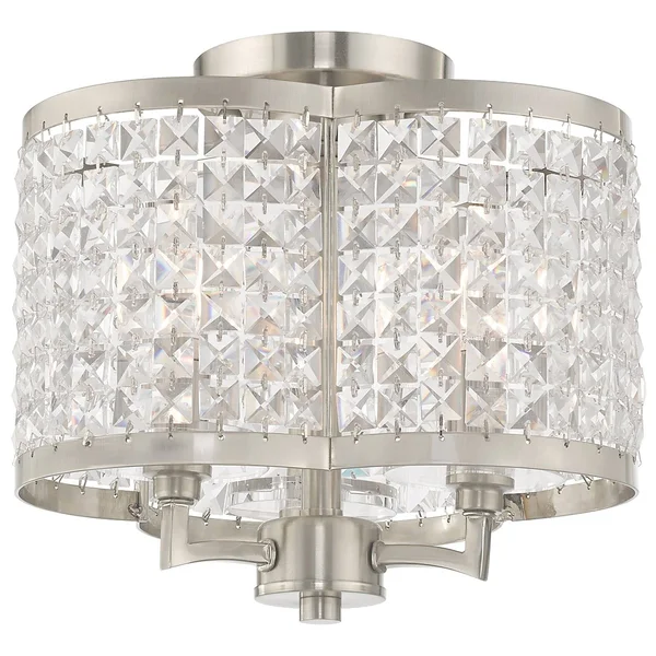 Livex Lighting 50573-64 Grammercy 3-Light Ceiling Mount - Hand Painted Palacial Bronze