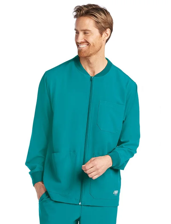 Skechers Men's Structure Warm-Up Scrub Jacket - 3X - Teal