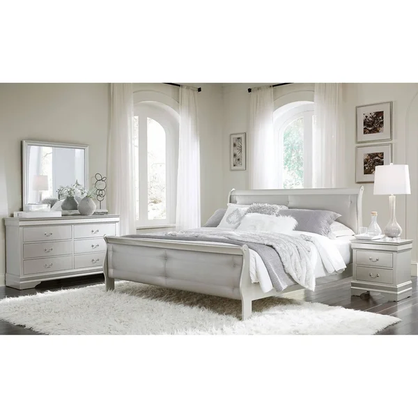 Global Furniture USA Marley Silver Tufted Bed - King