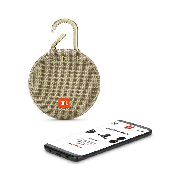 JBL Clip 3 Portable Speaker - Wireless - Sand