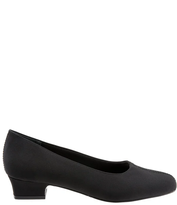 Trotters Doris Pumps - Women's, Black Micro, Size: 8