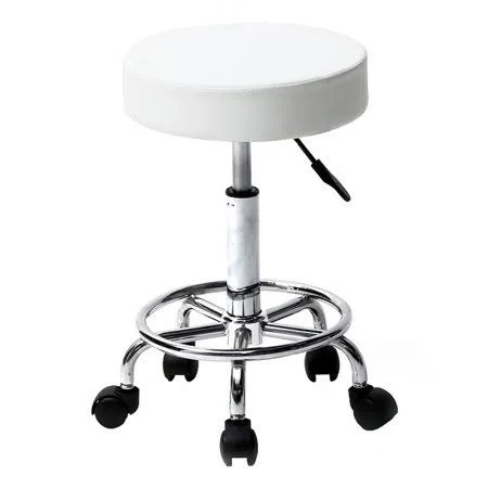 Popvcly Clearance!rolling Round Stool PU Leather Swivel Adjustable Rolling Stool with Wheels Salon Chair HA HA Feet Rotation Bar